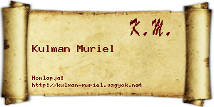 Kulman Muriel névjegykártya